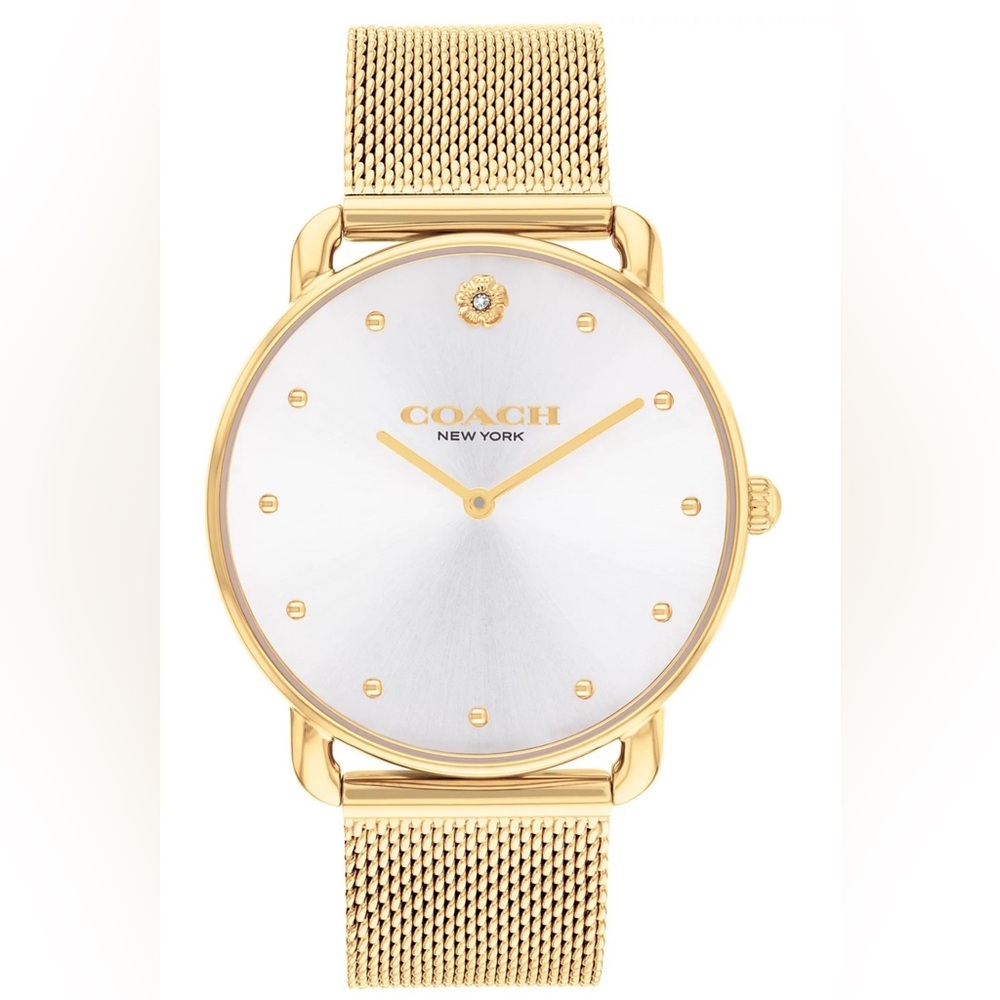 Coach Women's Elliot Gold-Tone Stainless Steel Mesh Bracelet Watch 36mm